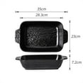 thumbnail image 2 of Creative Stone Pattern Double Ear Plate Microwave Plate Ceramic Household Electric Oven Baking Dish Baking Bowl, 2 of 6