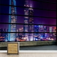 thumbnail image 3 of Idea4wall 4pcs 3D Cityscape Light Night Scene Stick Wallpaper Removable Wall Murals Large Wall Stickers for Home Decoration, 66"x96", 3 of 5