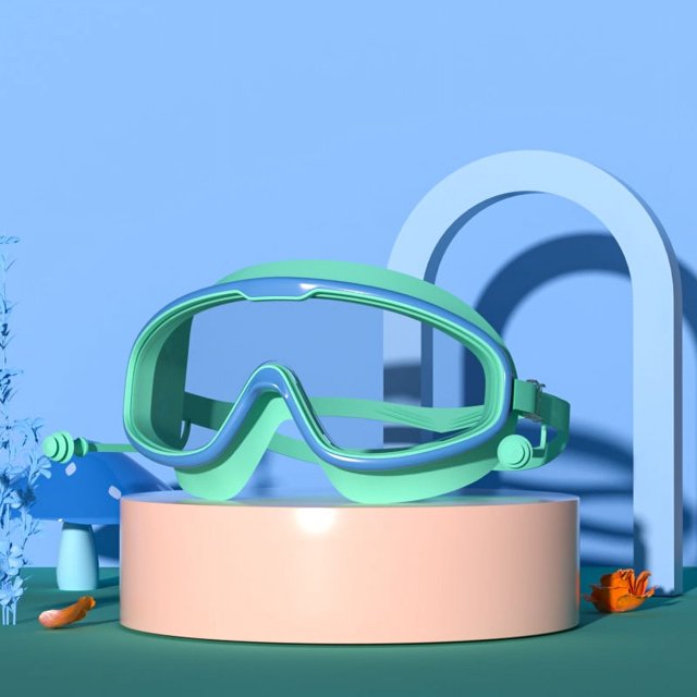 Gafas de natación para niños y niñas, montura grande, impermeables y antivaho, de alta definición, transparentes, para estudiantes y bebés
