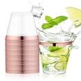 thumbnail image 1 of PENGTAI 9 oz Rose Gold Rimmed Plastic Cups (Set of 5), 1 of 4