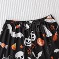 thumbnail image 6 of MEZZALL Women Halloween Pajama Set Lapel Collar Button Down Short Sleeve Top Elastic Waist Shorts Loungewear Set Bat Print Sleepwear For Party Home Sleeping Relaxed Fit 2 Piece Pjs, 6 of 8