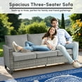 thumbnail image 5 of Ovios 4 Pieces Outdoor Patio Furniture Set with Lighted Coffee Table All-Weather Wicker Rattan Conversation Sofa Set, Dark Gray, 5 of 9