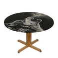 thumbnail image 3 of WYYP The Hungry Appearance of the Wolf Searching for Food, the Fierce Hunter Round Table Cover Washable for Home Kitchen Outdoor Decoration 100% Polyester Fiber White, 3 of 8