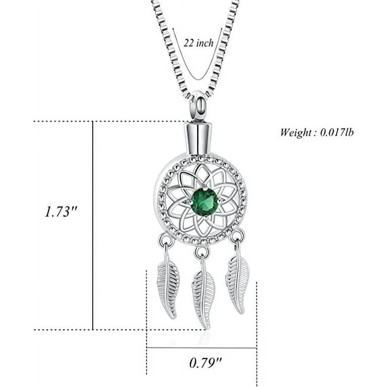 Crystal Dream Catcher Urn Necklace Ashes Cremation Jewelry for