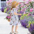 thumbnail image 5 of FORMRS Girls Short Sleeve Dress Summer Casual Round Neck A-line Beach Sundress, Sizes 2T-8T, Purple Otters Pattern, 5 of 8