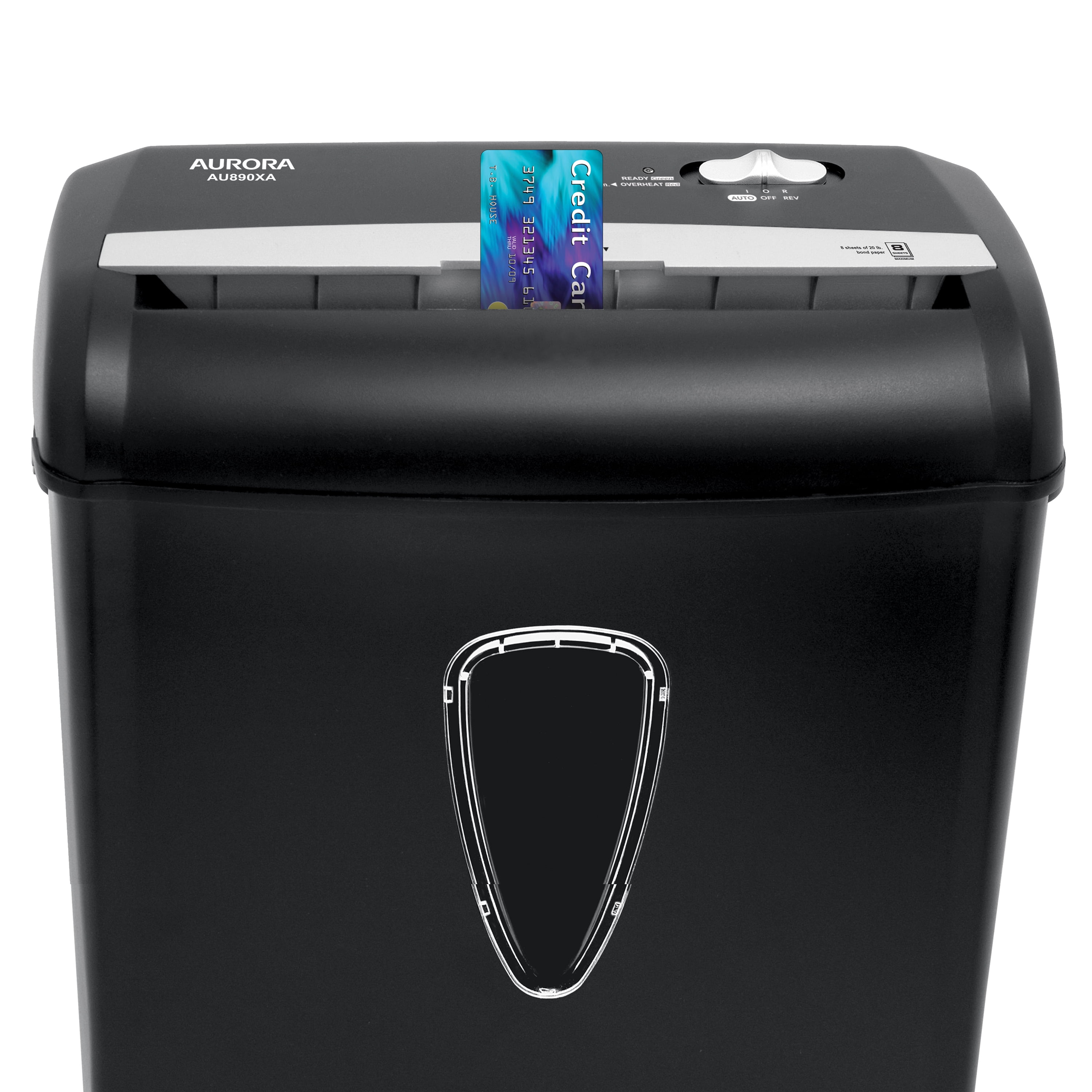 Aurora AU890XA 8-Sheet Crosscut Paper and Credit Card Shredder with Wastebasket