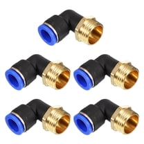 Uxcell 1/2" Push to Connect Fitting 5 Pack PT Male Thread 90 Degree Connect 12mm Tubing Elbow Adapter