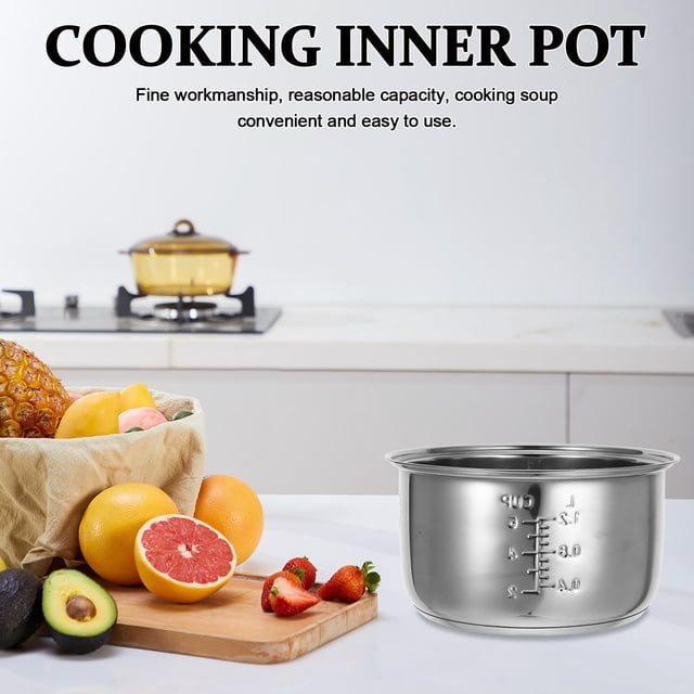 DRAFIDEEP Rice Cooker Inner Pot Steel Multipurpose Design for Cooking 1Pack