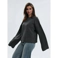 thumbnail image 2 of Women'S Oversized Sweaters Fuzzy Chunky Warm Pullover Sweater Dark Gray M, 2 of 6