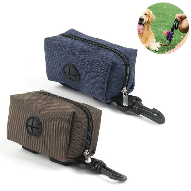 2 Pieces Poop Bag Holder Dog Poop Holder Dog Poop Dispenser Dog Waste Bag Container with Zipper and Clip for Dog Leash