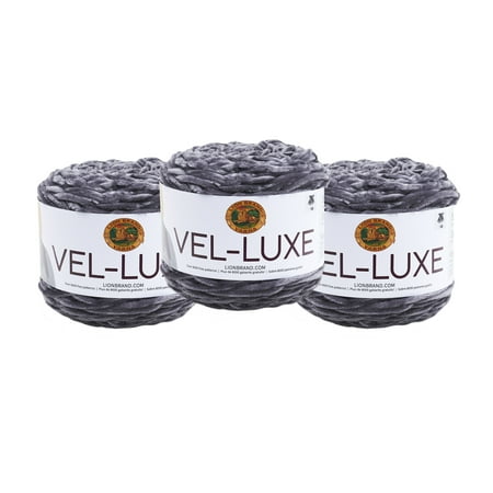 UPC: 0842093114659 | Lion Brand Vel-luxe Medium 100% Polyester Chenille Gray Yarn  246 yd