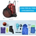 thumbnail image 4 of FrostHike Basketball Drawstring Backpack for Boy Portable Soccer Backpack Gym Bag Sackpack with Detachable Ball Mesh Bag Sack, 4 of 5