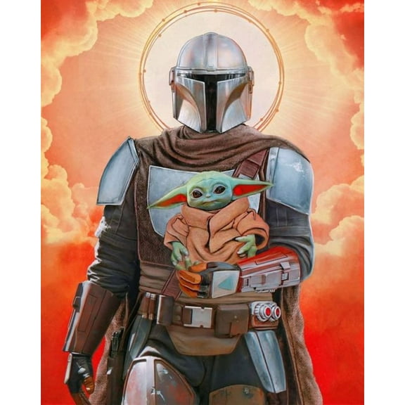 Diamond Painting Kits for Adults, Diamond Painting Stitch Gem Art Craft DIY Home Wall Decor 12x16 inch (Yoda Baby Diamond Painting)