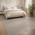 thumbnail image 3 of ODIKA 8'x10' Beige Concentric Circle Bohemian Washable Area Rug Modern Geometric Abstract Minimalist Contemporary Non-Shedding, Easy Care, for King Size Bedroom Under Bed, Master Suite, 3 of 6
