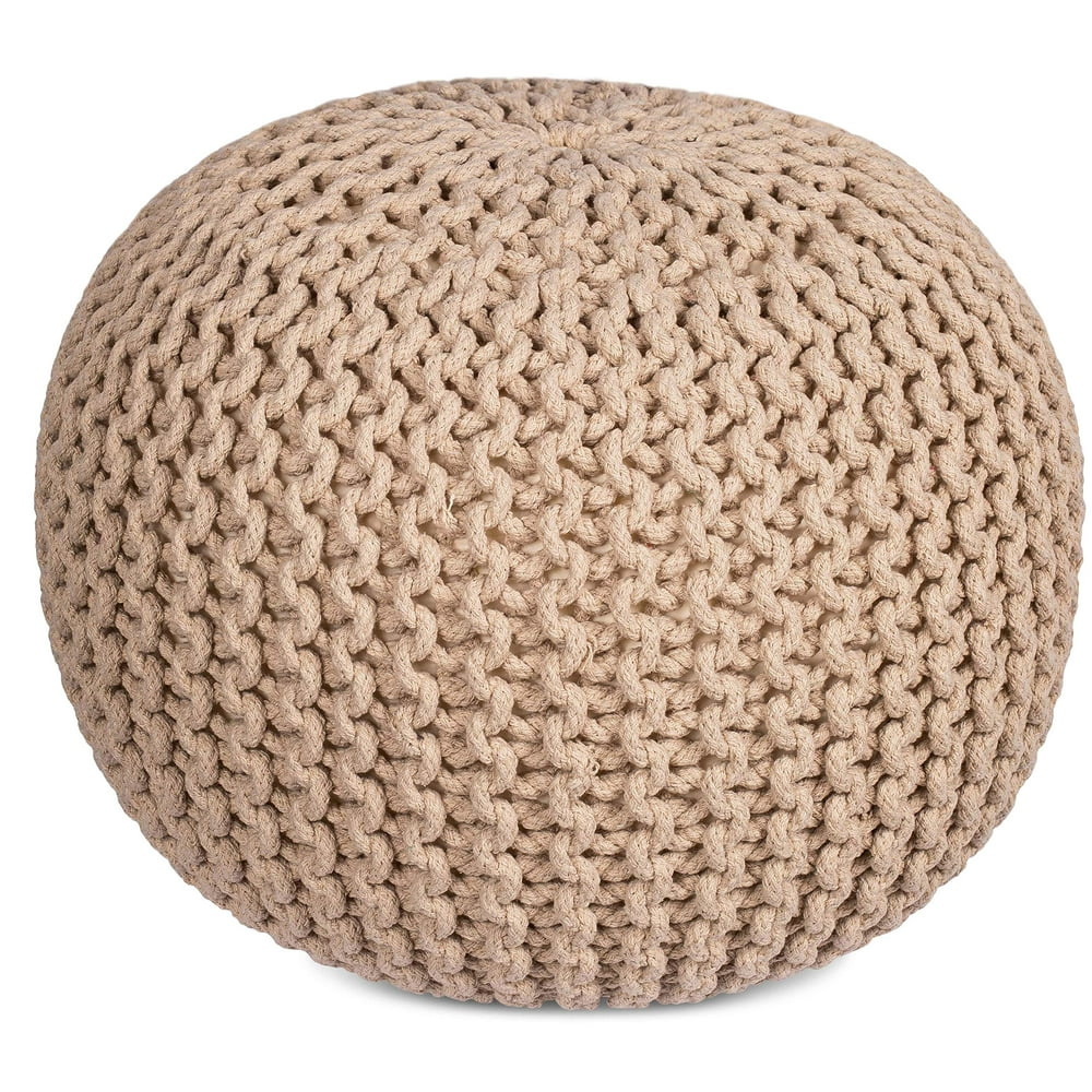 Knitted Pouf Natural
