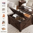 thumbnail image 5 of EnHomee 35.6" W Coffee Table with Lift Top Farmhouse Coffee Table with Large Hidden Storage Compartment Wood Square Coffee Table for Living Room Rustic Top Table for Home, Rustic Brown, 5 of 9