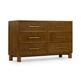thumbnail image 4 of Sera Fluted 6 Drawer Dresser with Brass Handle, Pecan, 4 of 8