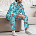 thumbnail image 6 of Bingfone Men's Pajama Set 2 Piece Loungewear PJs, Long Sleeve with Pajama Pants-Crab Swims In The Ocean, 6 of 7