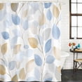 thumbnail image 2 of Botanical Leaves Bathroom Shower Curtains with 12 Hooks Waterproof Shower Curtain for Stalls and Bathtubs Orange Gray Blue Leaf Branches Modern Decorative Bathroom Privacy Curtain 36x72 Inches, 2 of 9
