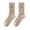Beige, variant on TIANZEN Knee High Socks Double Needle Embroidery Pure Stockings For Ladies Comfort And Warmth Sheer Control Top