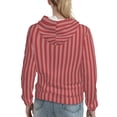 thumbnail image 7 of Daiia Stripes Red White Pattern Women's Fashion Hoodies & Sweatshirts with Kangaroo Pocket Hooded Sweatshirt with Eye-catching Drawstrings-Large, 7 of 7