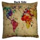 thumbnail image 2 of Funda de almohada ABPHQTO con mapa del mundo colorido retro 50x50 cm, 2 of 2
