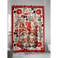 thumbnail image 5 of Fsddascl Valentine's Shower Curtain Set - Extra Long 72" x 96" Washable Bathtub Curtain with 12 Hooks, Pink Red Gnomes Love Black Watercolor Waterproof Fabric Stall Shower Curtains for Bathroom, 5 of 6