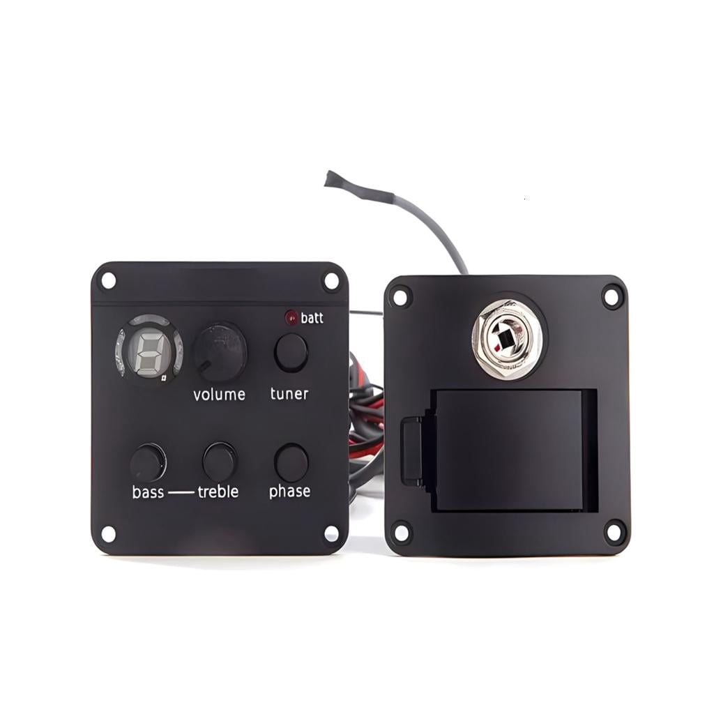 Yihuala Acoustic Guitar Pickup Active Guitar Equalizers Piezo Pickup 2-Bands Equalizers Tuner for Acoustic Guitar Amplifier Endu