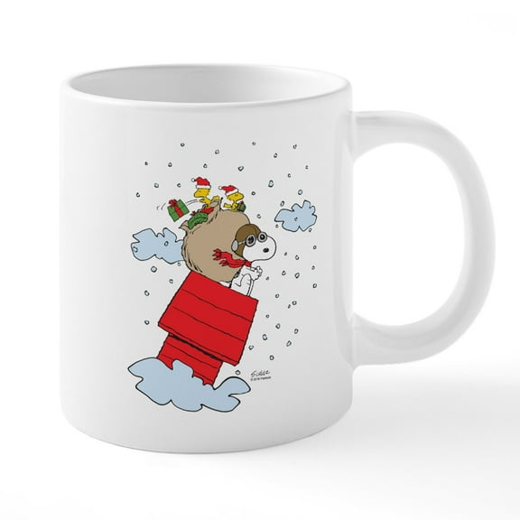 CafePress - Flying Ace Santa - 20 Oz White Ceramic Mega Mug