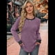 thumbnail image 5 of Camisas de Larga para Mujer, Suéteres, Conjuntos de Otoño, Bloques de Color, Ropa de Invierno, Elegantes, Informales, Suaves. Púrpura L, 5 of 7