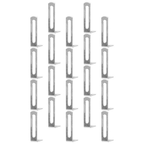 SKISUNO 20Pcs L Brackets Small Plated Silver Angle Shelf Brackets Rust Proof Metal Braces for Furniture