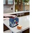 thumbnail image 4 of Fsddascl Christmas Santa Toaster Cover 2 Slice, Small Kitchen Appliance Covers, Xmas Tree Blue Sky Moon Snowflake Toaster Oven Cover with Loop, Bread Machine Cover Polyester Dust Cover Protection, 4 of 5