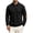 Black, variant on Long Sleeve Polo Shirts For Men Corduroy Casual Retro Polo Shirt With Elbow Patches Relaxed Fit Quarter Button Pullover Sweatshirt For Fall And Winter Navy S