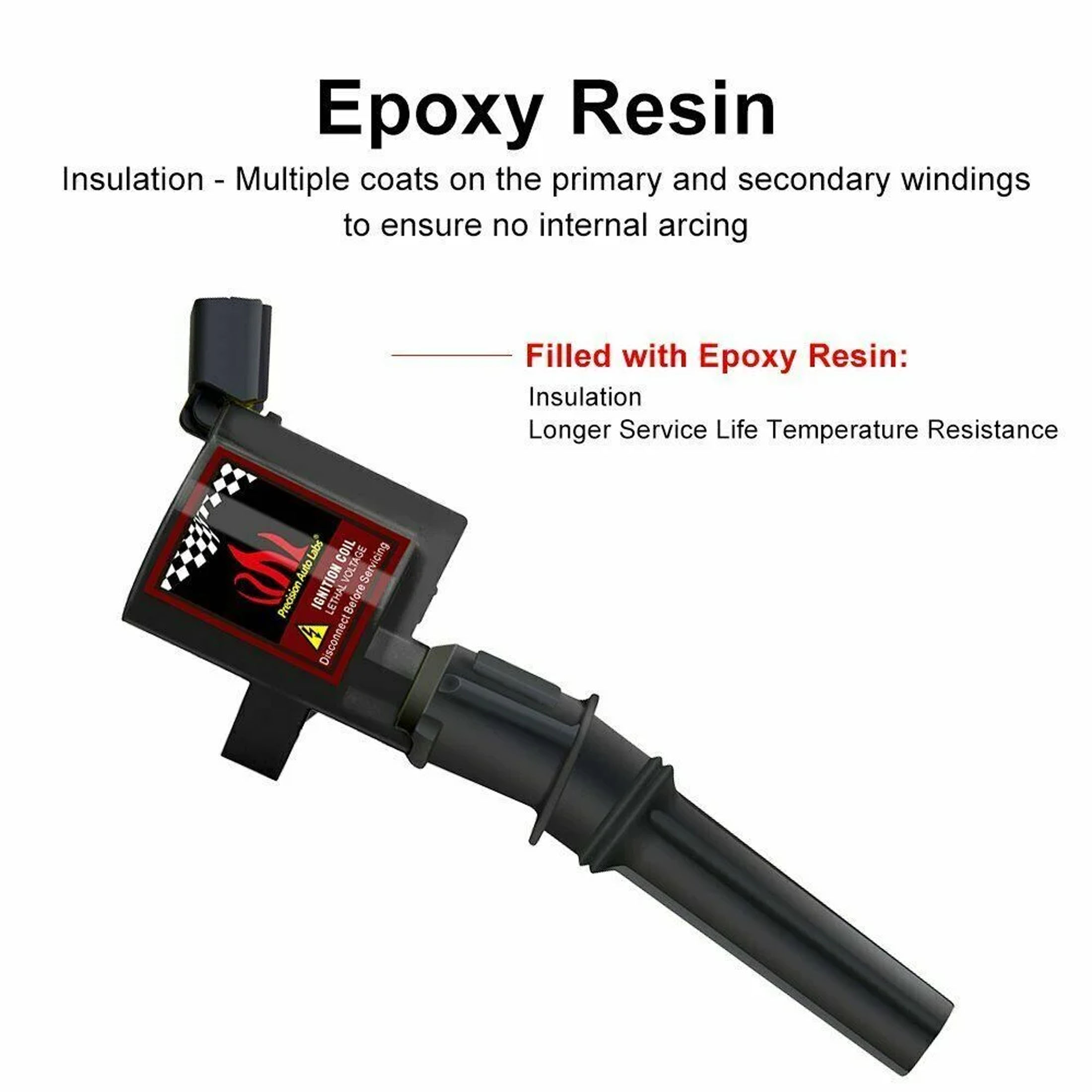 8 Pcs DG508 Ignition Coils and Spark Plugs Compatible with Ford F150 Lincoln 4.6L 5.4L V8, Black