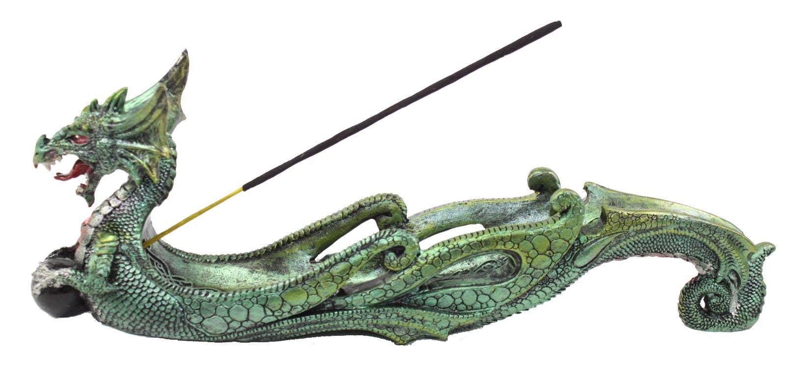 Pacific Giftware Medieval Fantasy Celtic Green Dragon Figurine Incense Burner 