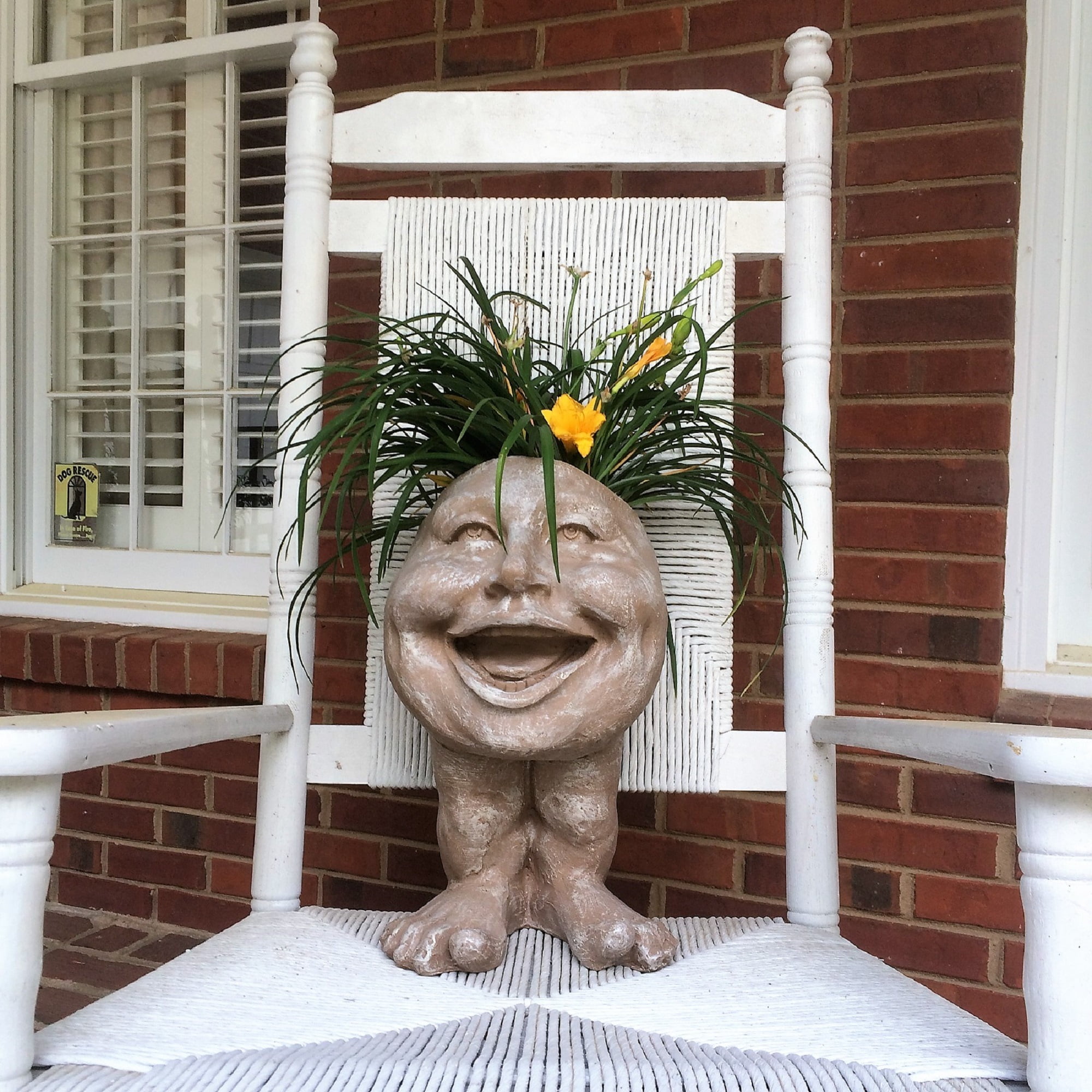 Homestyles Stone Wash Aunt Minnie the Muggly Face Humorous Statue Planter Pot