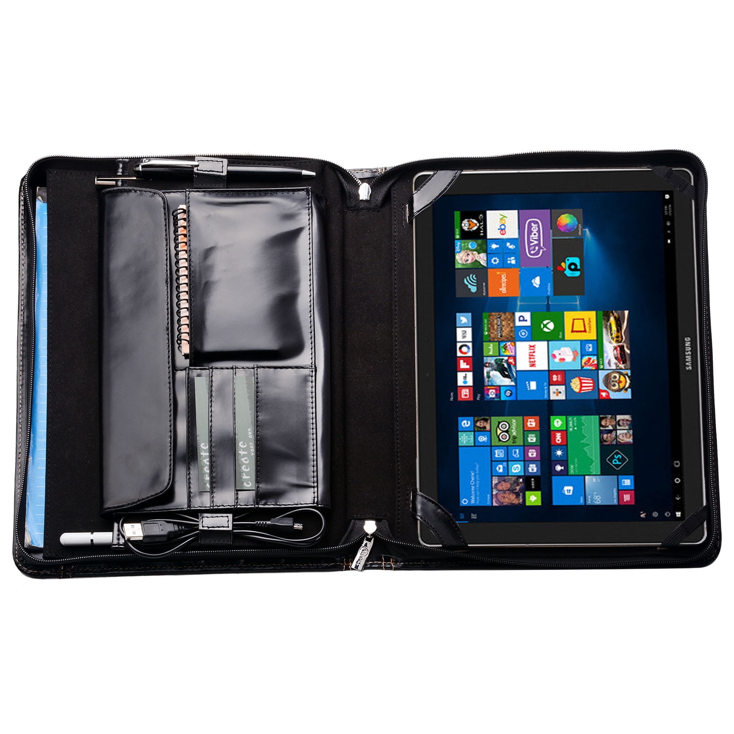 Leather Ipad Portfolio Case For Microsoft Surface Pro 4 The New Surface Pro Walmart Com