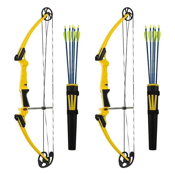 Genesis Archery Left-Handed Compound Bow Archery Kit, Yellow (2 Pack)