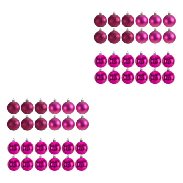 Transemion 24pieces Effective Decoration Balls Easy To Christmas Essentials Durable rose red 2Set