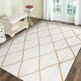 thumbnail image 2 of Indian Hand Woven Square Jute Rug Geometric White Living Area Floor Mat Dining Room Carpet 11x11 Feet, 2 of 5