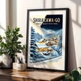 thumbnail image 4 of Shirakawa-go Winter Poster: Timeless Beauty in Snow - Ogimachi Gifu Japan Illustration Winter Snow Travel Poster Scenic Architecture Night Sky Rural Black Framed Wall Art Print 20 x 30 inches, 4 of 8