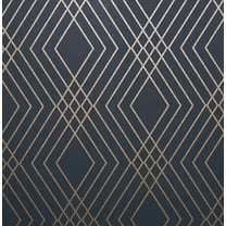 Fine Decor Shard Navy Trellis Unpasted Paper Wallpaper, 20.5-in by 33-ft, 56.4 sq. ft.