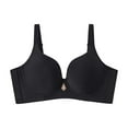 thumbnail image 3 of YWDJ Comfy Bras for Women Closure in Back Lounge Bras Underwire Comfortable Bras Wide Strap Full Coverage Push up Wrap Bras Padded Plus Size Comfy Bras Solid Sleep Bras Black S, 3 of 3