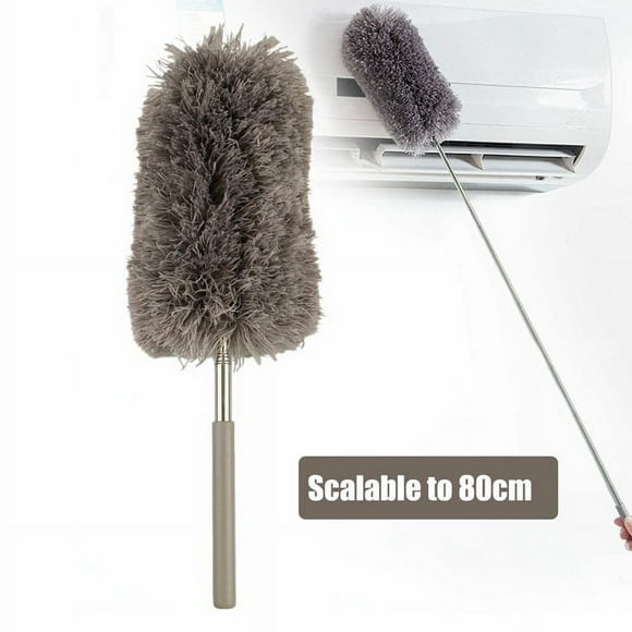 Feather Duster with Extension Pole, Ultra-fine Fiber Cleaning Kit for Ceiling Fans, Cobwebs, & Corners, Washable & Reusable, Ergonomic Design for Housekeeping (1PCS)