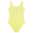 thumbnail image 3 of TiaoBug Kids Girls One Piece Gymnastics Leotards Sheer Mesh Ballet Dance Sleeveless Bodysuit Yellow 11-12, 3 of 7