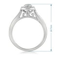 thumbnail image 4 of Jewelili Sterling Silver With 1/10 Cttw Natural White Round Diamonds Miracle Plate Bridal Engagement Ring, Size 7, 4 of 6