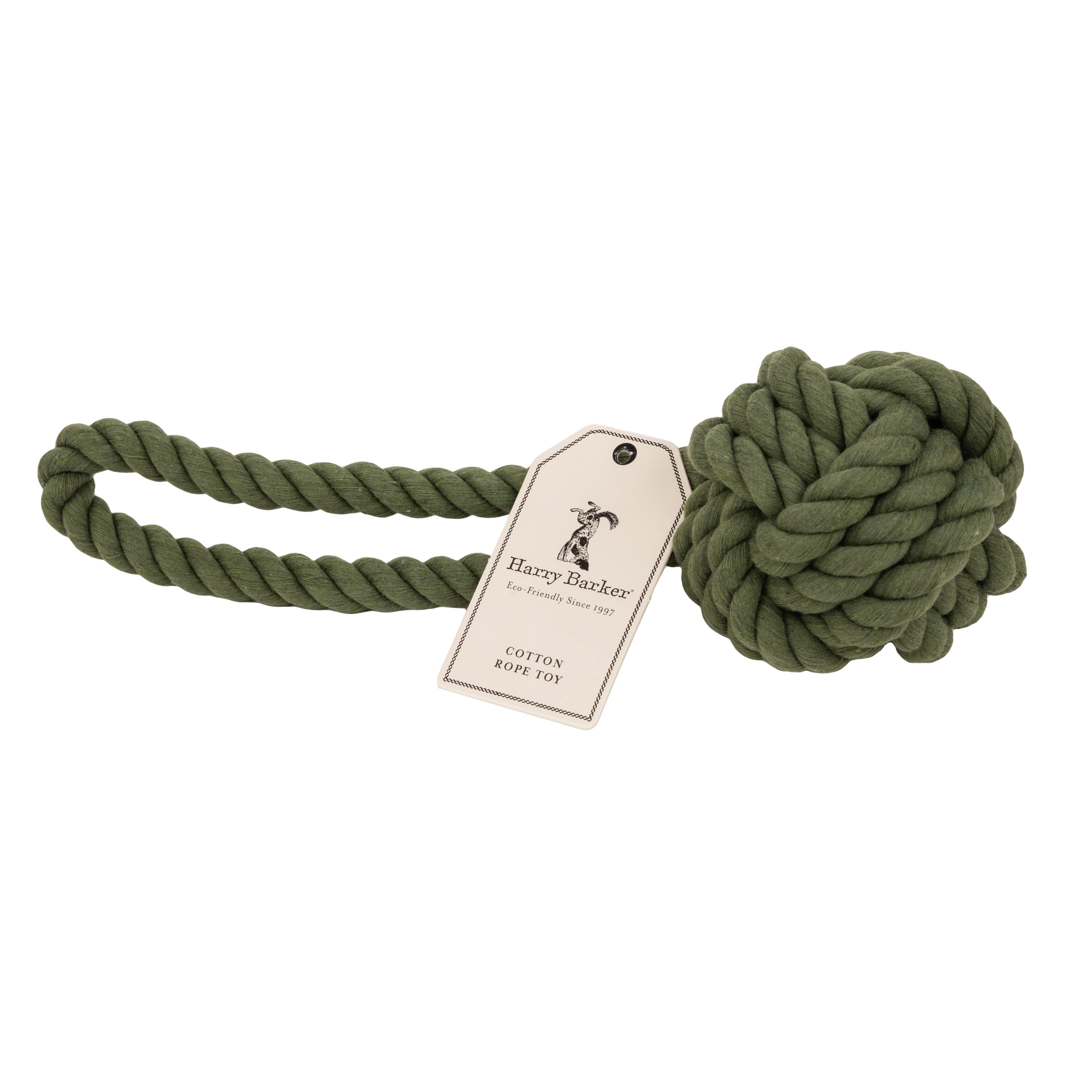Harry Barker Tug & Toss Large Cotton Rope Pet Toy in Green