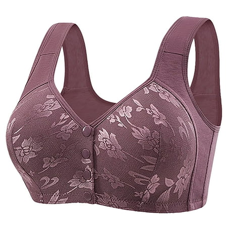 YEJIMAN New Shaping Cup Front Buckle Underwear Women s Lace Non Ring Vest Type Plus Size Bra  Purple Women Underwear Cotton  Cotton Cotton Underwear For Women