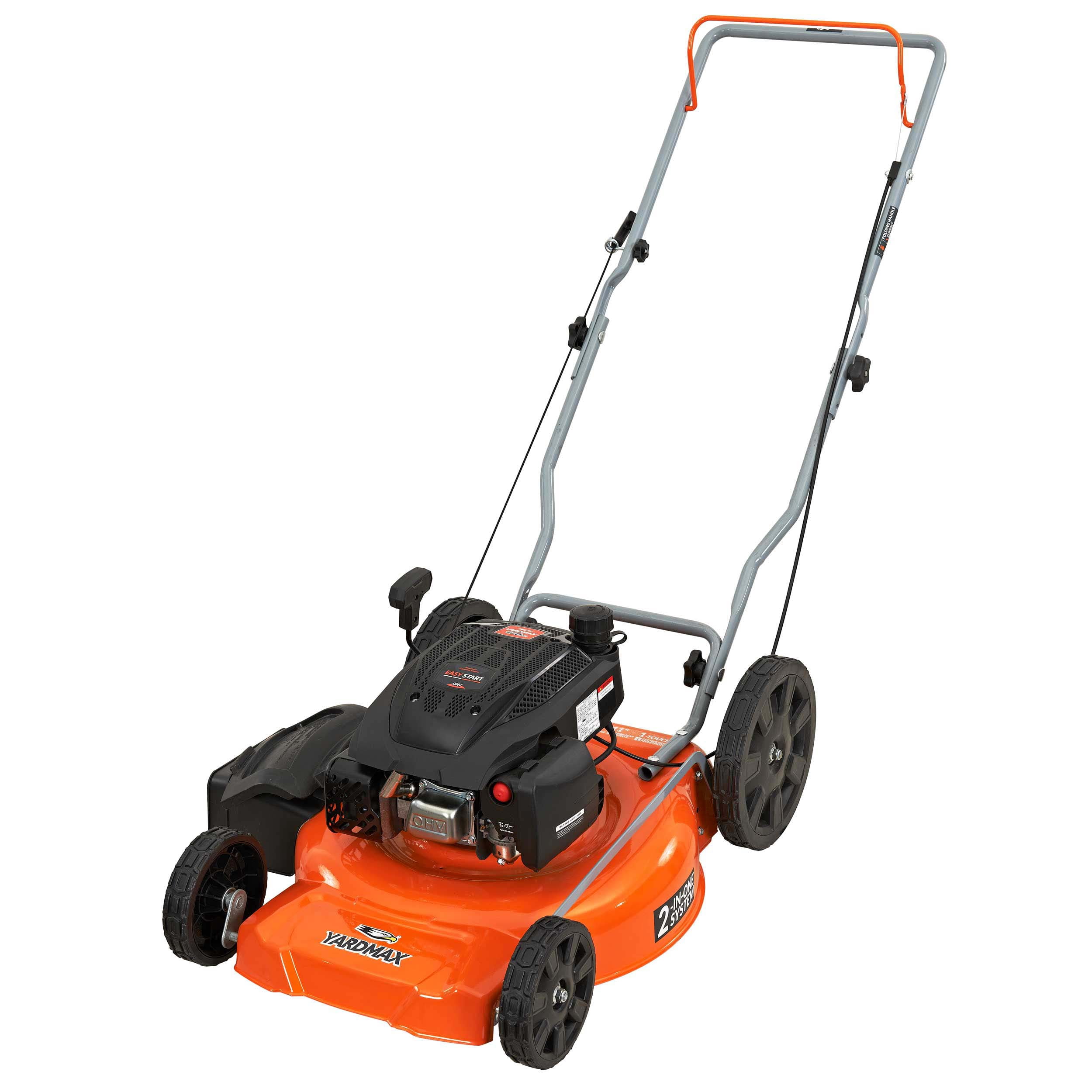 Yard Max 21 in. 170cc 2-in-1 Gas Walk Behind Push Lawn Mower with High Rear Wheels