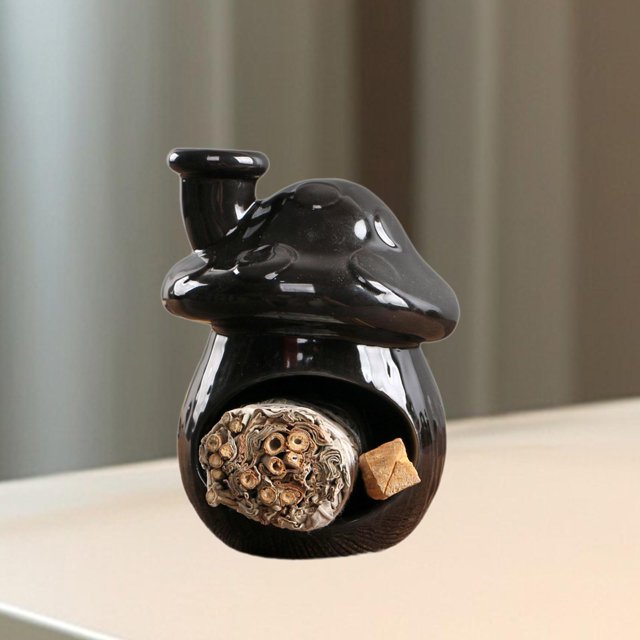 Burner de incienso Palo soporte Central decorativo Centro de mesa Censador moderno Sabio para sala de estar Descripción del dormitorio Spa spa Negro